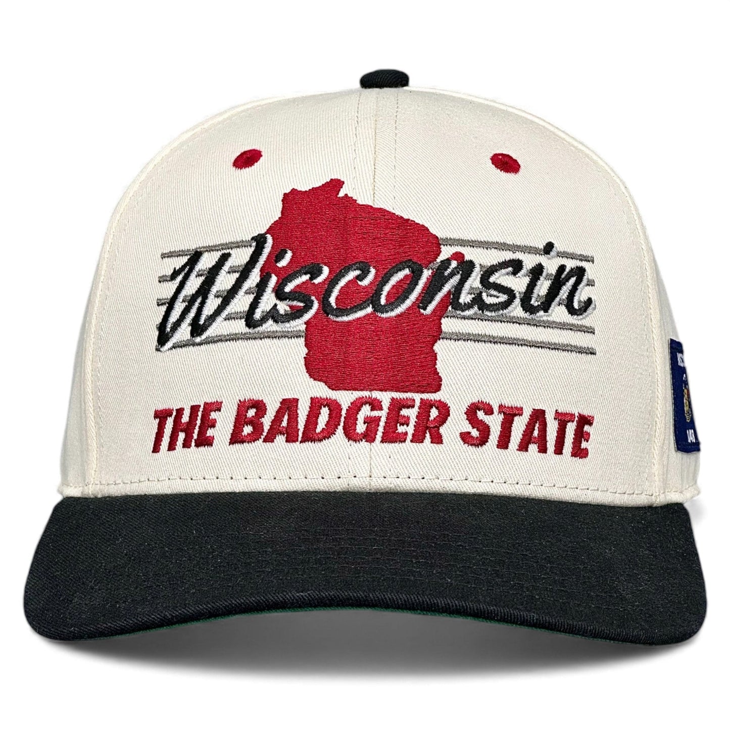 Wisconsin Snapback Hat - The Watt (Cream/Black)
