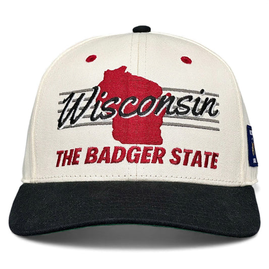 Wisconsin Snapback Hat - The Watt (Cream/Black)