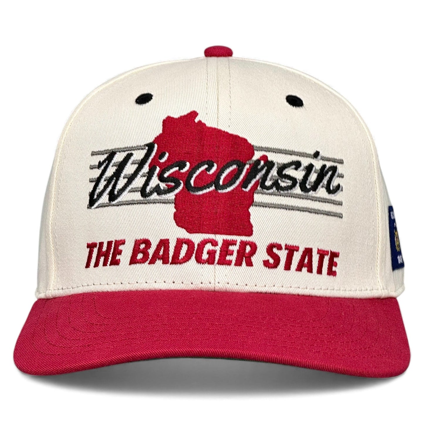 Wisconsin Snapback Hat - The Watt (Cream/Red)
