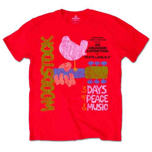 Woodstock Classic Vintage Poster Mens T Shirt Officially Licensed