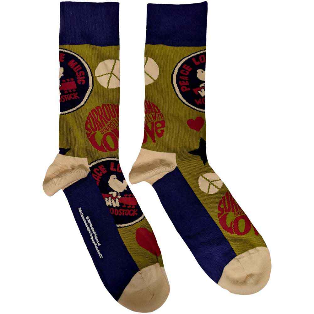 Woodstock Peace - Love - Music [Socks]