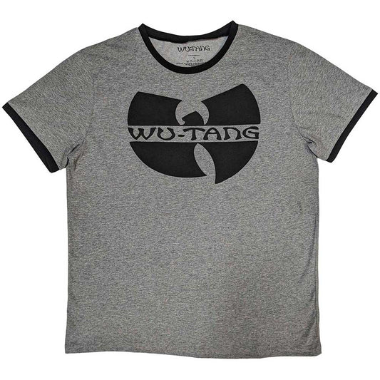 Wu-Tang Clan Logo Mens Ringer T Shirt Grey Officially Licensed