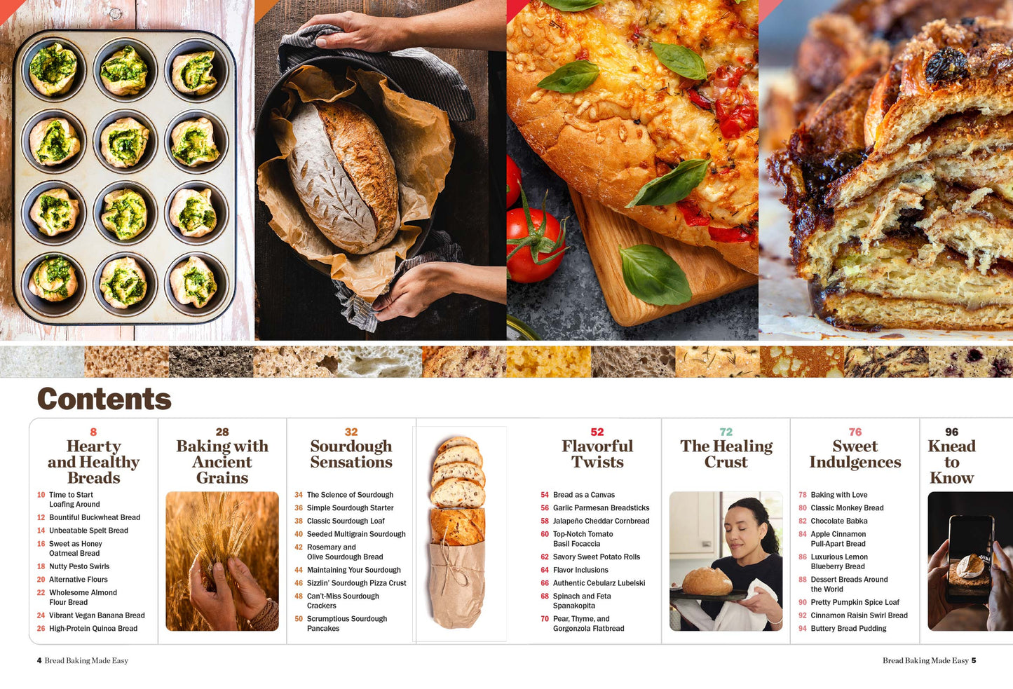 Homemade Bread - Comprehensive Guide, Bake Ancient Grains, Sourdough, Healthy, Expert Tips, Tomato Basil Focaccia, Chocolate Babka, Sweet Monkey Bread, Parmesan Breadsticks, Sweet Potato Rolls & More!