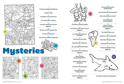 Color Me Mysteries - Volume 2: Splash Into Summer With 42 Mysteries Any Kid Can Solve, Color In The Clues To Solve The Case, Boost Creativity, Each Illustration Hides A Clue, Relax, Color & More!