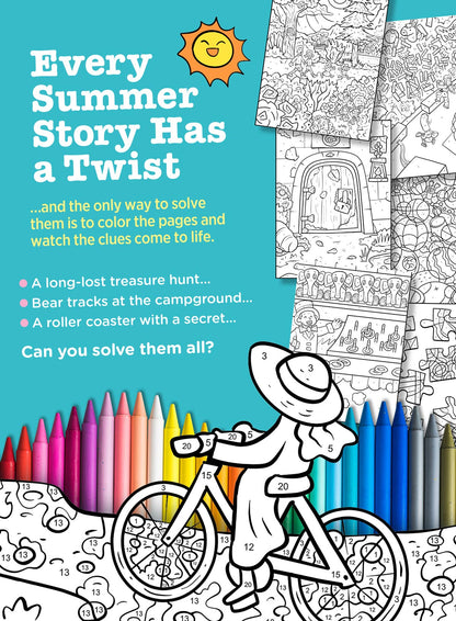 Color Me Mysteries - Volume 2: Splash Into Summer With 42 Mysteries Any Kid Can Solve, Color In The Clues To Solve The Case, Boost Creativity, Each Illustration Hides A Clue, Relax, Color & More!