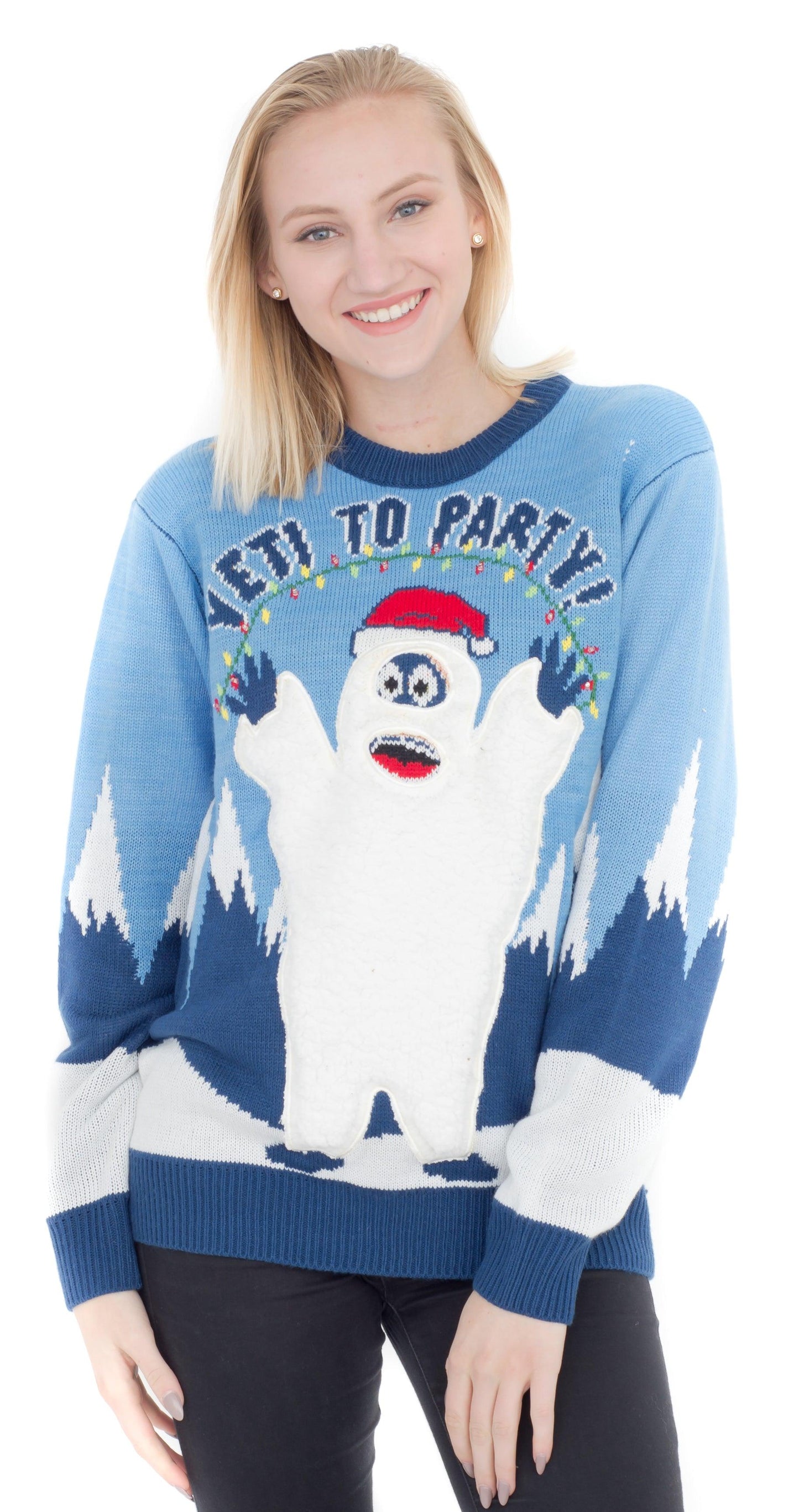 Yeti to Party Light up Ugly Christmas Sweater