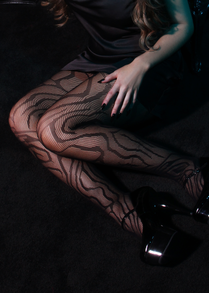 Zebra Pattern Fishnet Tights