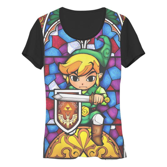Zelda Stained Glass Link Sublimation T-Shirt