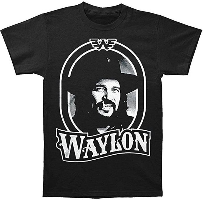 Waylon Jennings Tour 79 Black Mens T Shirt Black