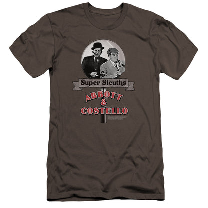 Abbott & Costello Super Sleuths Premium Bella Canvas Slim Fit Mens T Shirt Charcoal