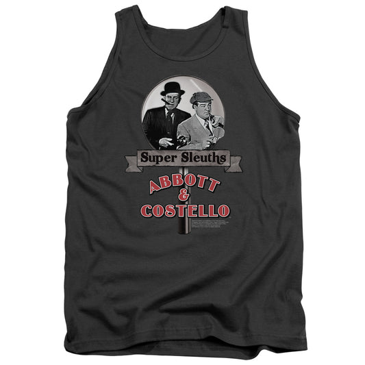 Abbott & Costello Super Sleuths Mens Tank Top Shirt Charcoal