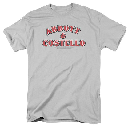 Abbott & Costello Logo Mens T Shirt Silver