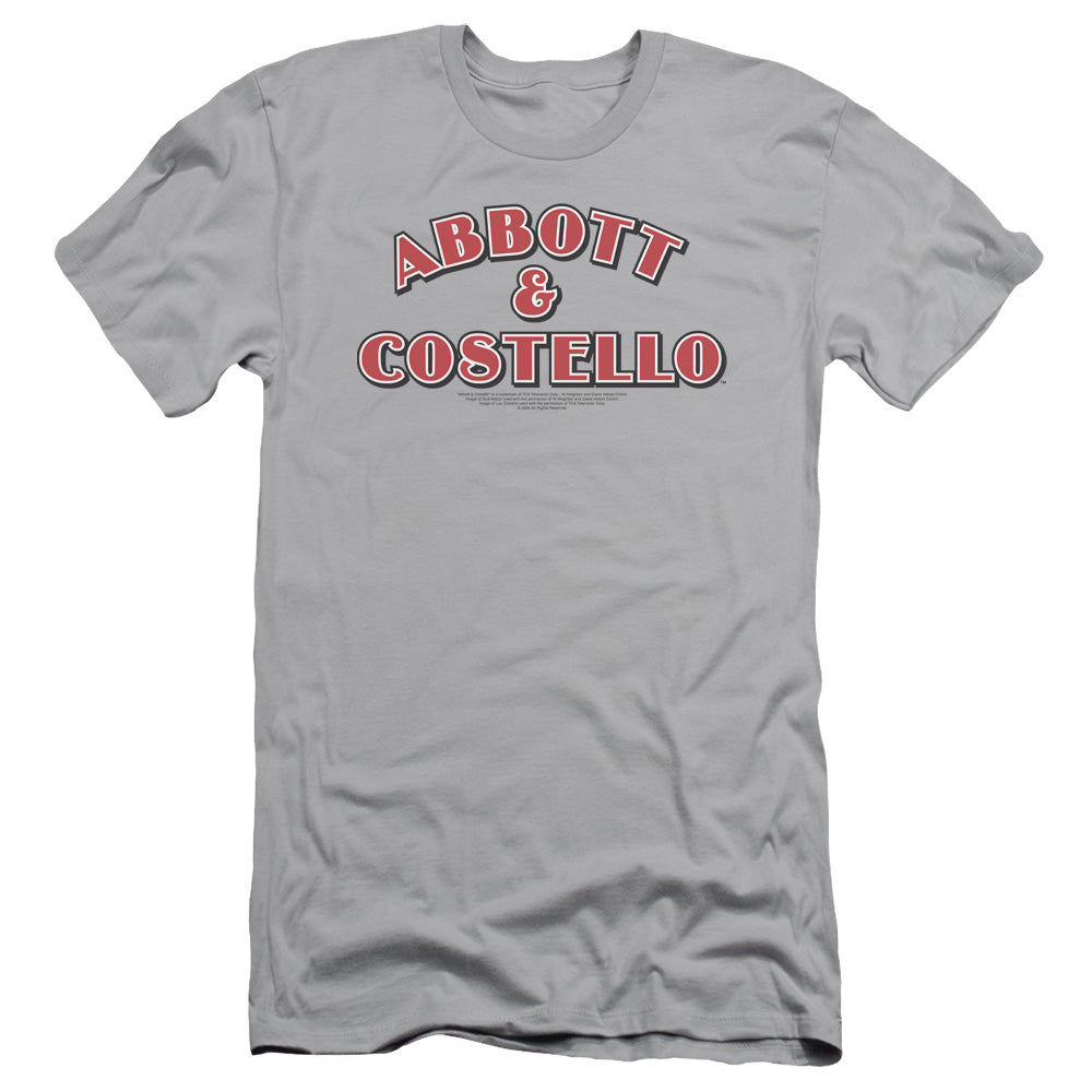 Abbott & Costello Logo Slim Fit Mens T Shirt Silver