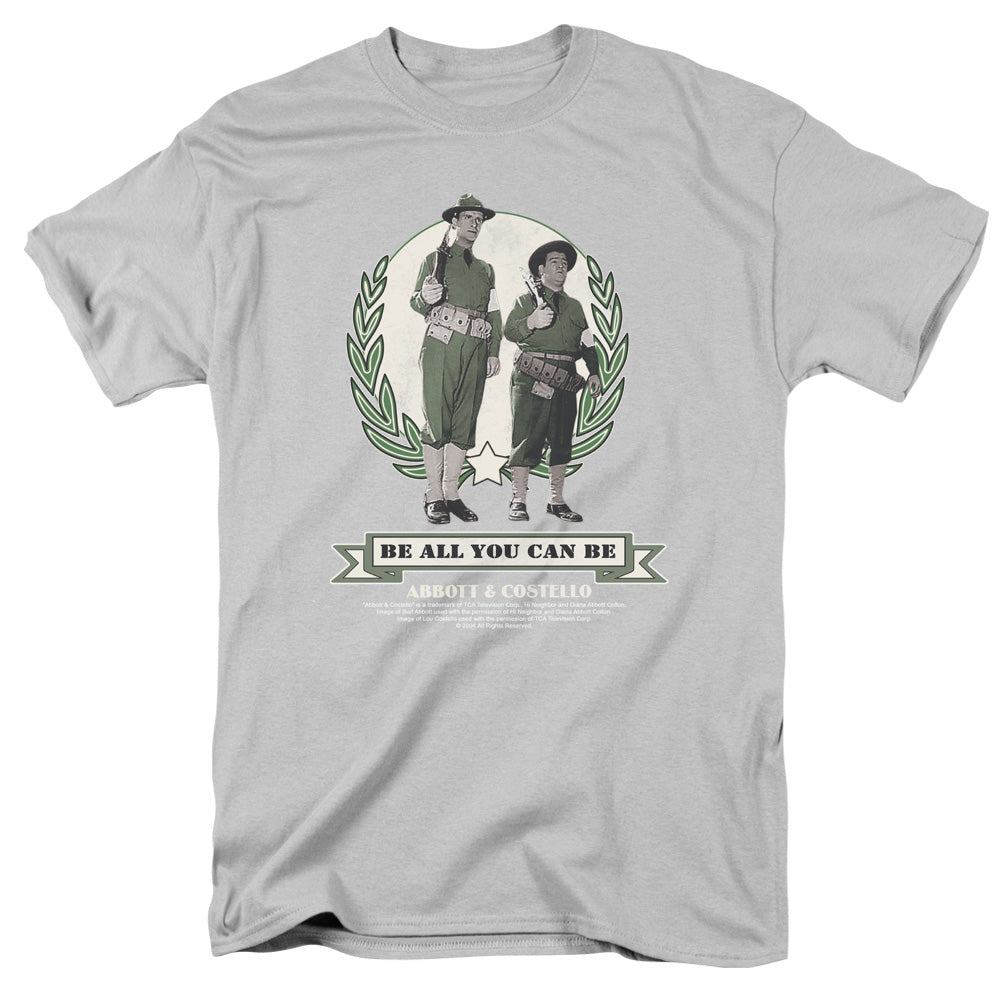 Abbott & Costello Be All You Can Be Mens T Shirt Silver