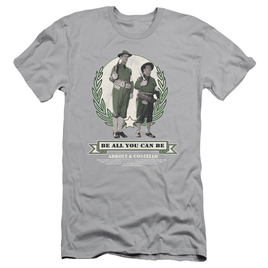 Abbott & Costello Be All You Can Be Slim Fit Mens T Shirt Silver