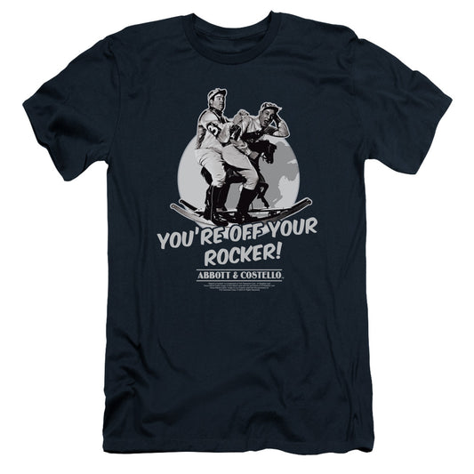 Abbott & Costello Off Your Rocker Slim Fit Mens T Shirt Navy Blue