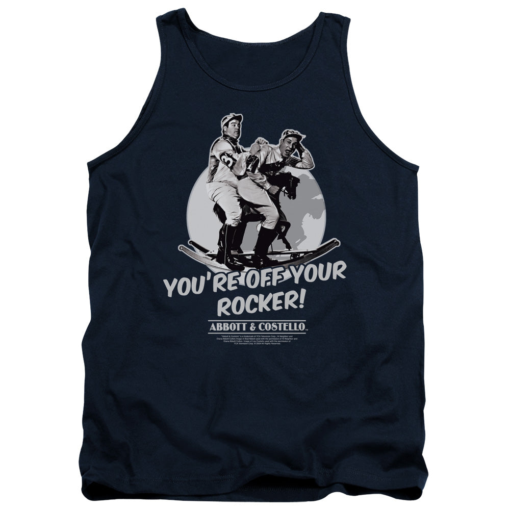 Abbott & Costello Off Your Rocker Mens Tank Top Shirt Navy Blue