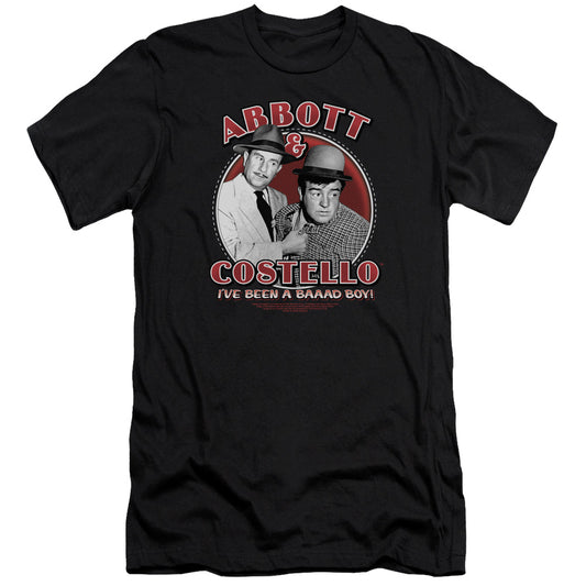 Abbott & Costello Bad Boy Premium Bella Canvas Slim Fit Mens T Shirt Black