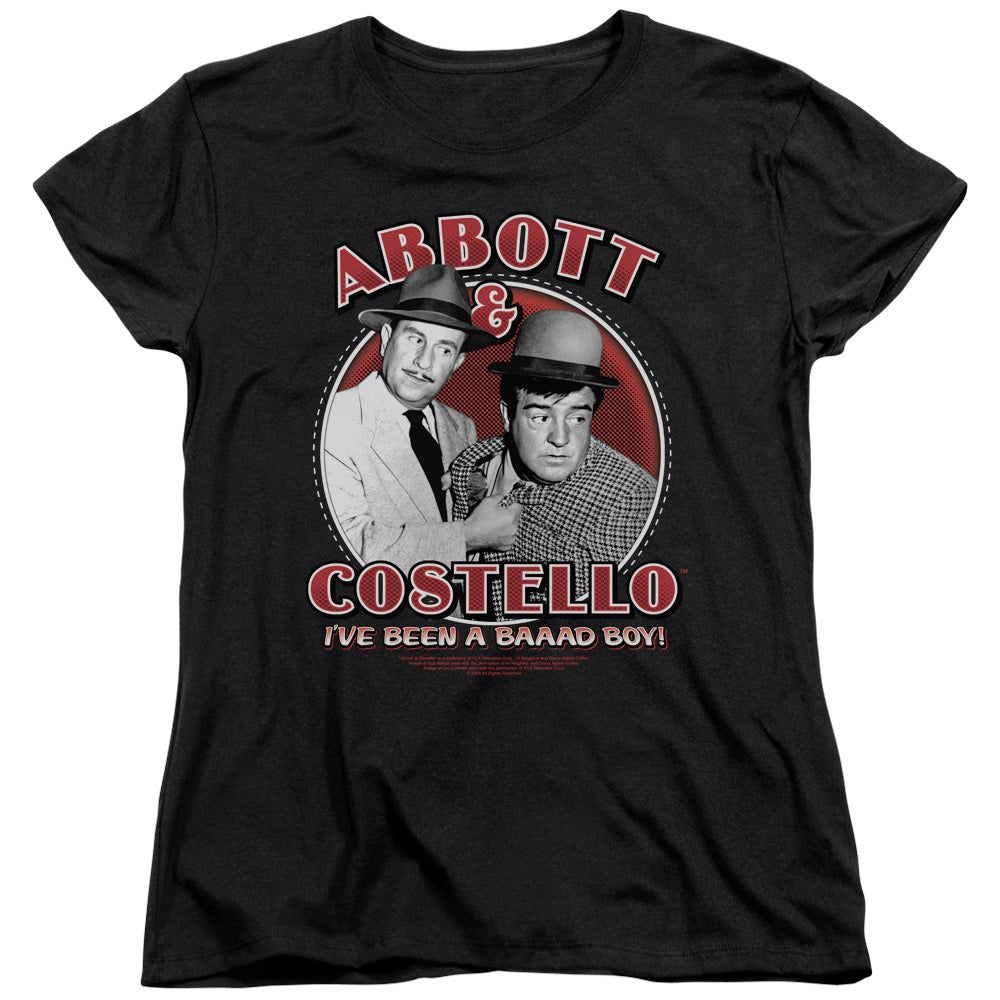 Abbott & Costello Bad Boy Womens T Shirt Black