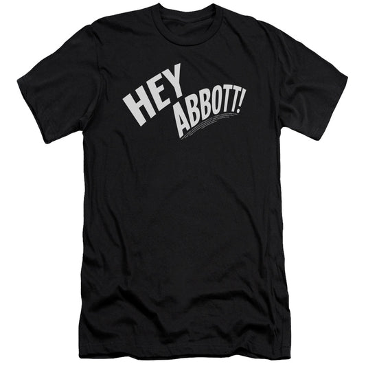 Abbott & Costello Hey Abbott Slim Fit Mens T Shirt Black