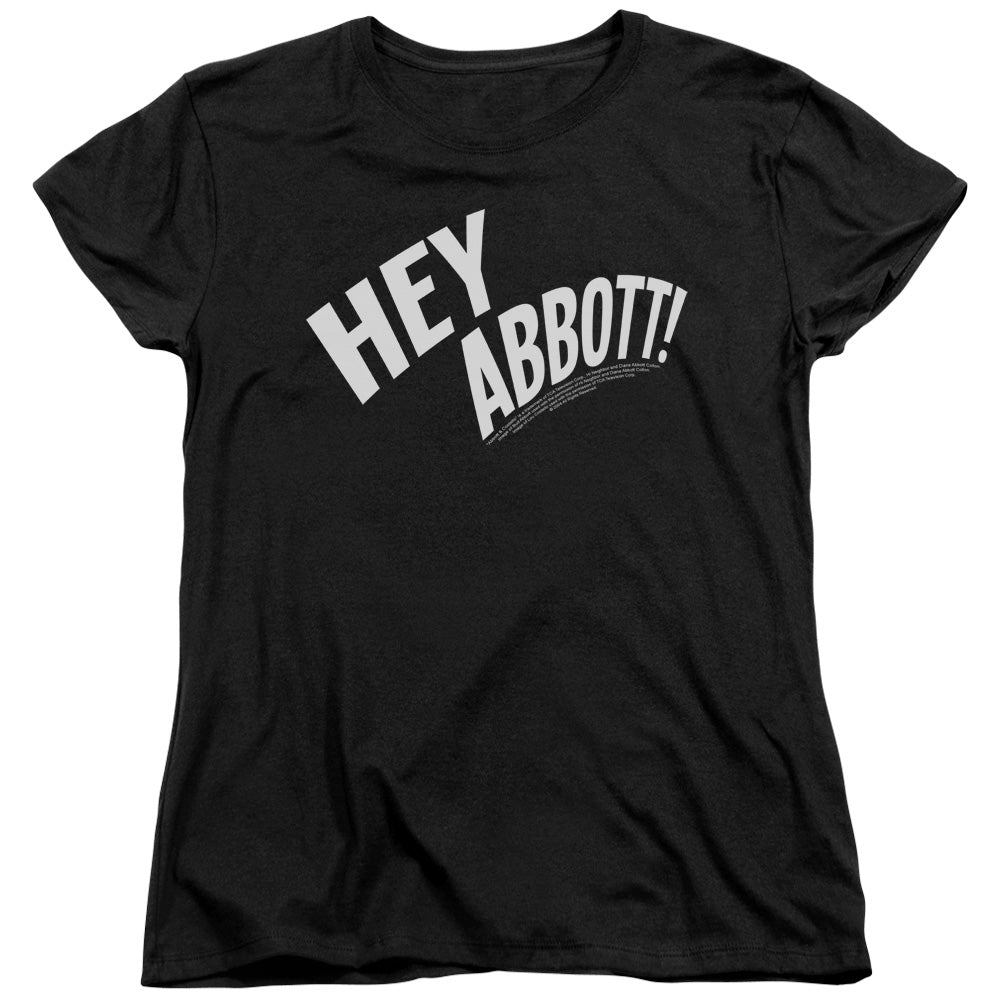 Abbott & Costello Hey Abbott Womens T Shirt Black