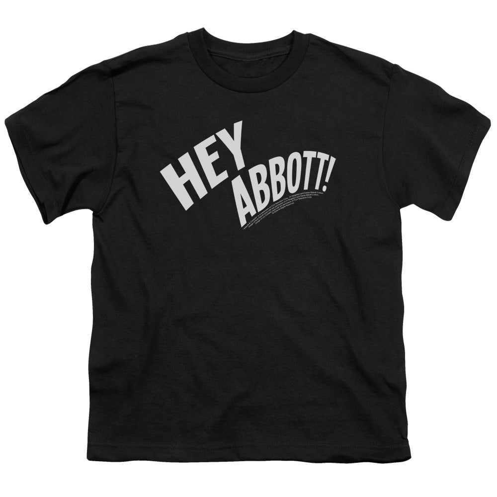 Abbott & Costello Hey Abbott Kids Youth T Shirt Black