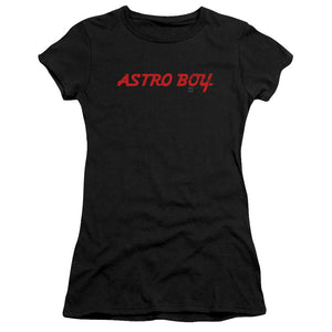 Astro Boy Classic Logo Junior Sheer Cap Sleeve Womens T Shirt Black