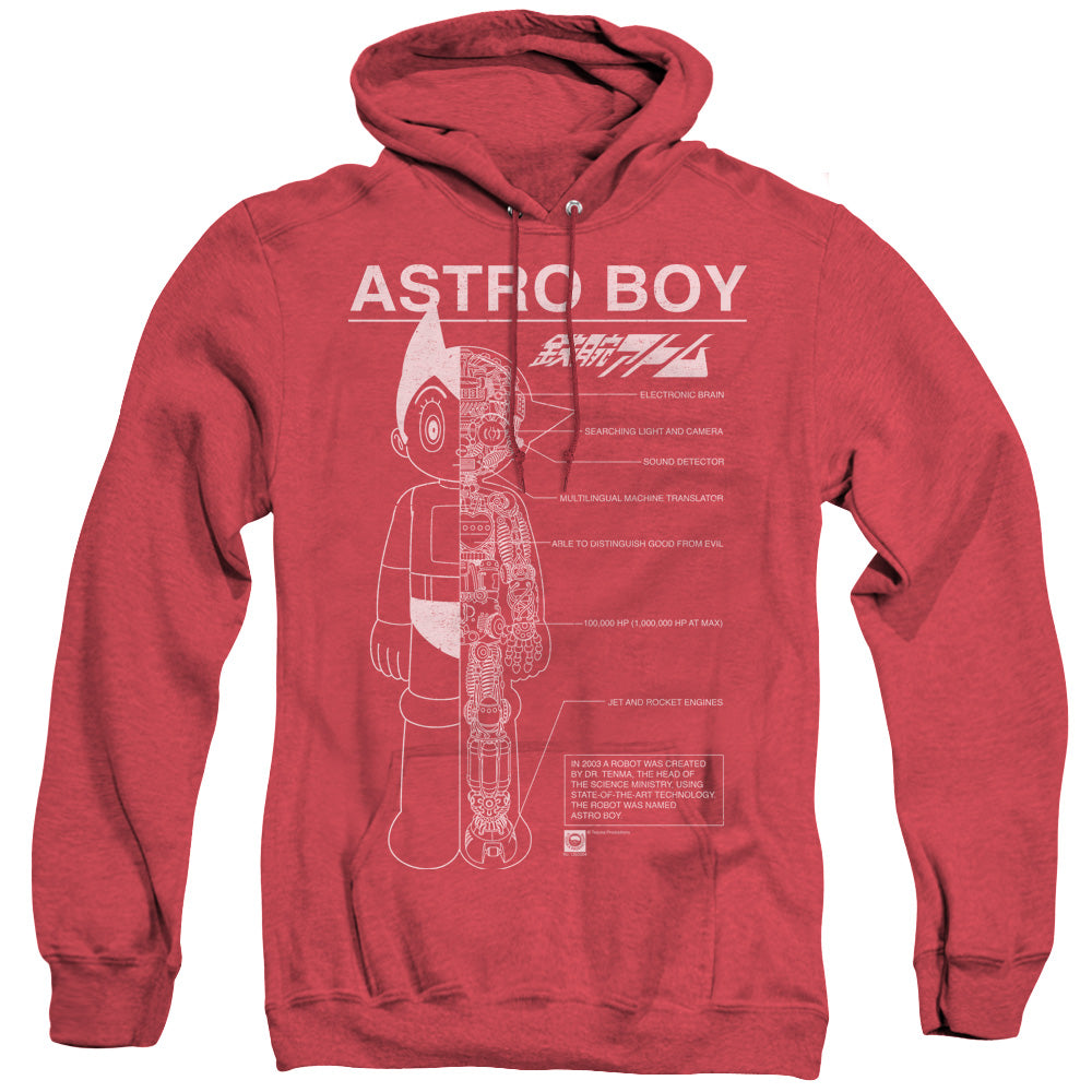 Astro Boy Schematics Mens Hoodie Red