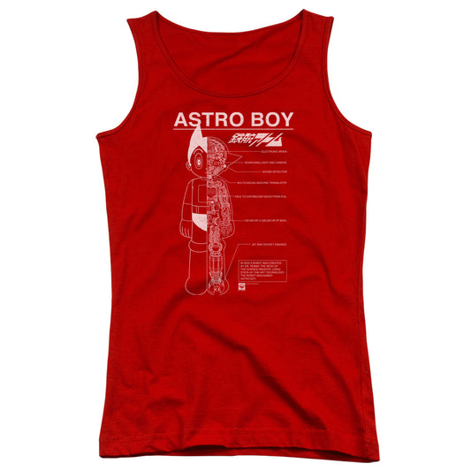 Astro Boy Schematics Womens Tank Top Shirt Red