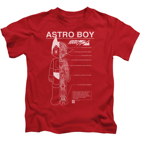 Astro Boy Schematics Juvenile Kids Youth T Shirt Red 