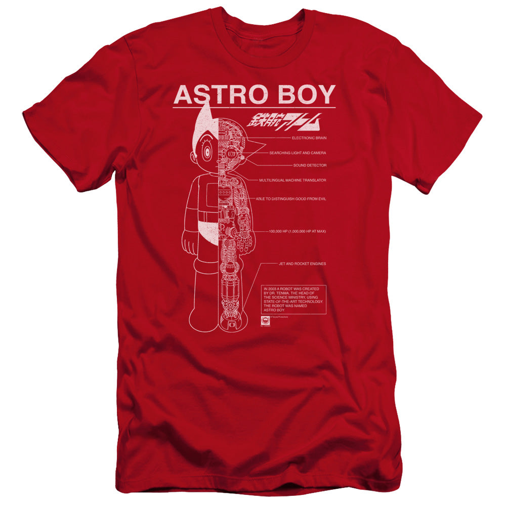 Astro Boy Schematics Premium Bella Canvas Slim Fit Mens T Shirt Red