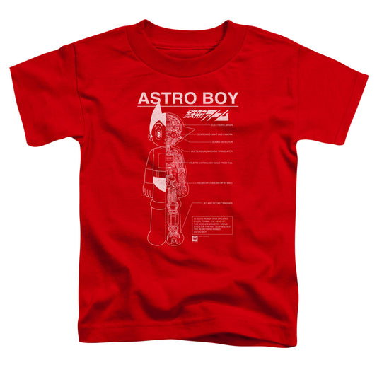 Astro Boy Schematics Toddler Kids Youth T Shirt Red