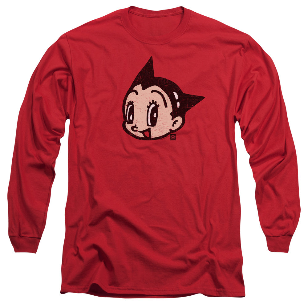 Astro Boy Face Mens Long Sleeve Shirt Red