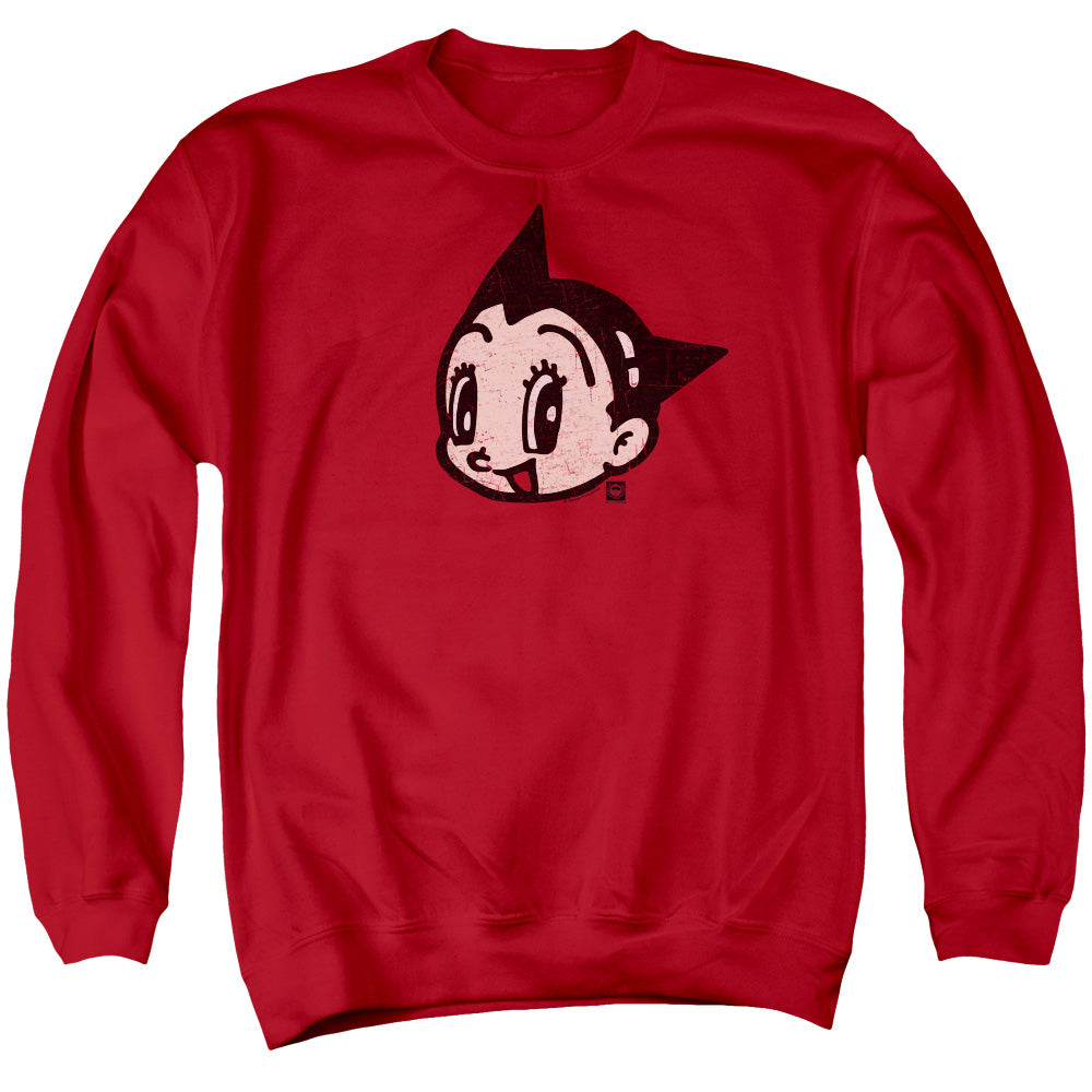 Astro Boy Face Mens Crewneck Sweatshirt Red