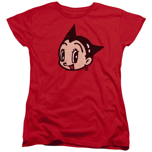 Astro Boy Face Womens T Shirt Red