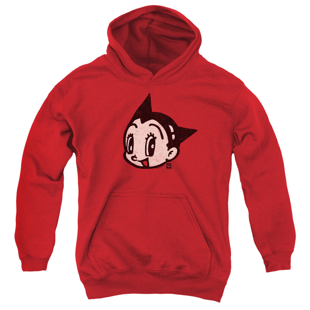 Astro Boy Face Kids Youth Hoodie Red