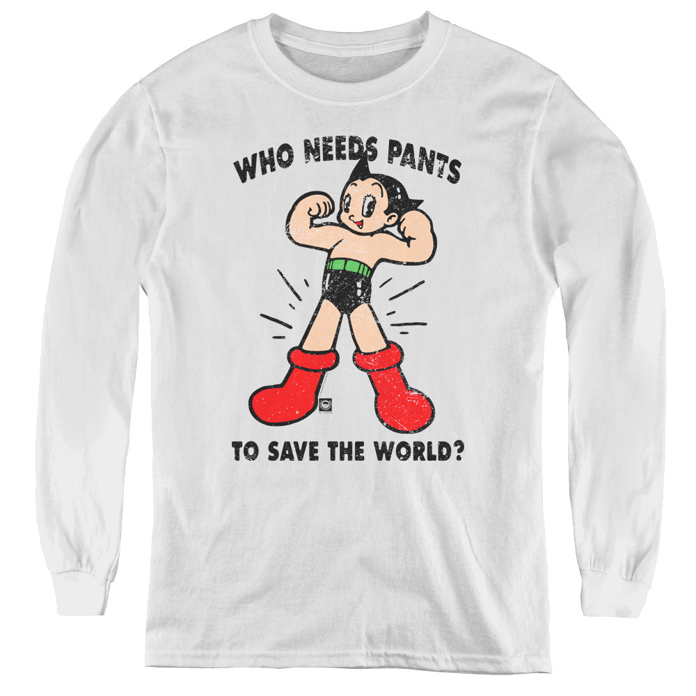 Astro Boy Who Needs Parts Long Sleeve Kids Youth T Shirt White