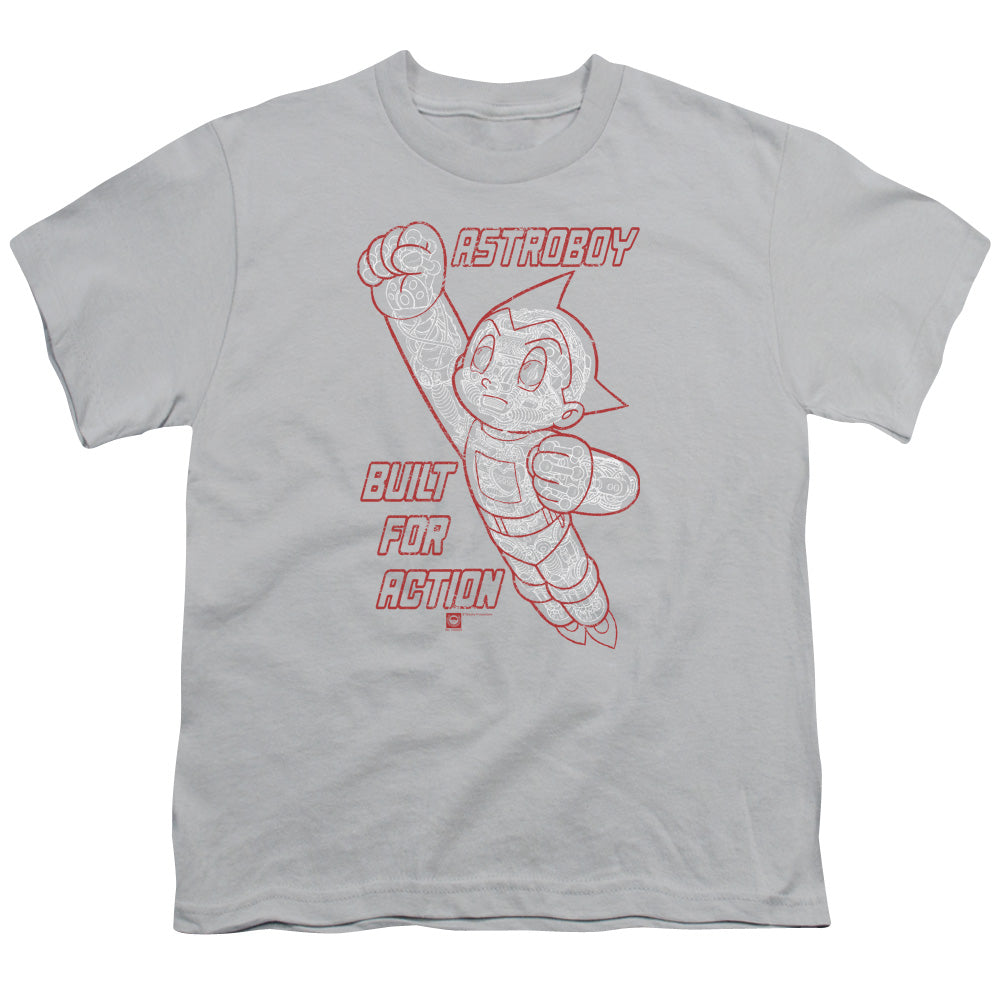 Astro Boy Built For Action Kids Youth T Shirt Silver