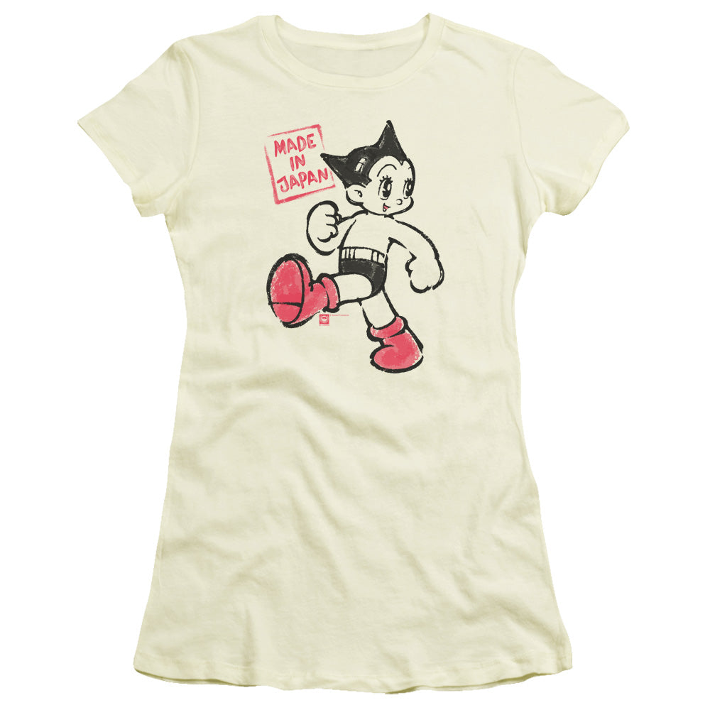 Astro Boy Made In Japan Junior Sheer Cap Sleeve Womens T Shirt Cream