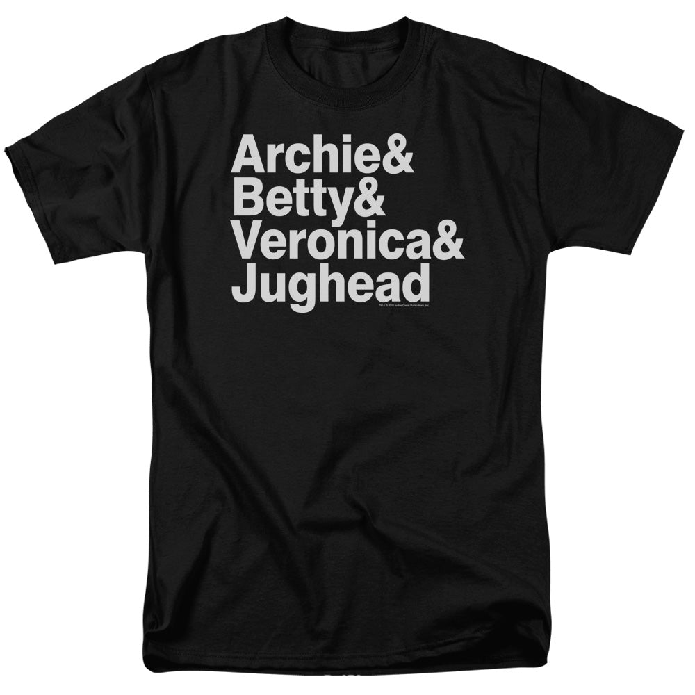 Archie Comics Ampersand List Mens T Shirt Black