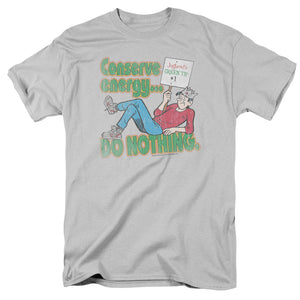 Archie Comics Conserve Energy Mens T Shirt Silver