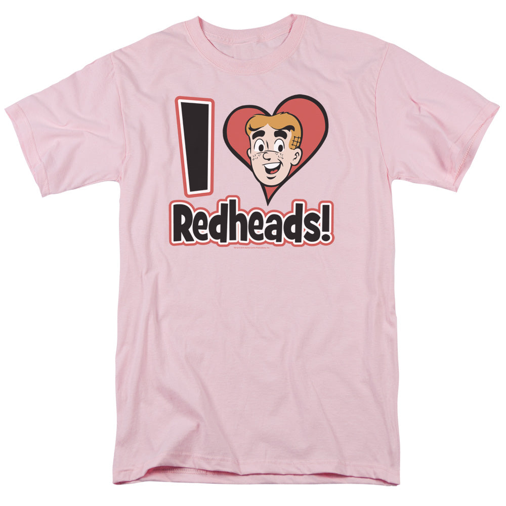 Archie Comics I Love Redheads Mens T Shirt Pink