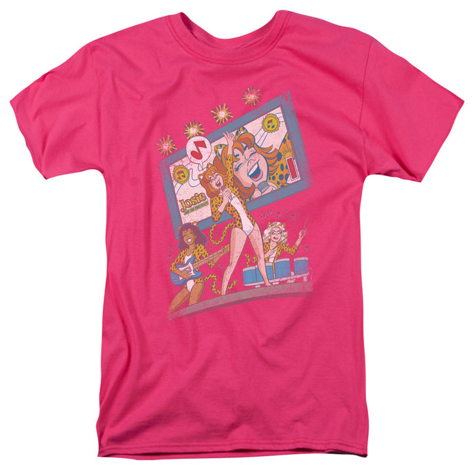 Archie Comics Big Screen Rock Mens T Shirt Hot Pink