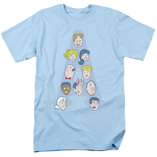 Archie Comics Character Heads Mens T Shirt Light Blue