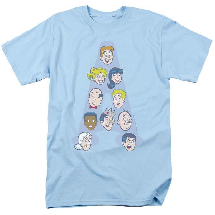 Archie Comics Character Heads Mens T Shirt Light Blue