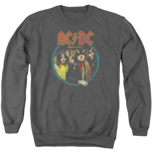 AC/DC Highway To Hell Mens Crewneck Sweatshirt Charcoal