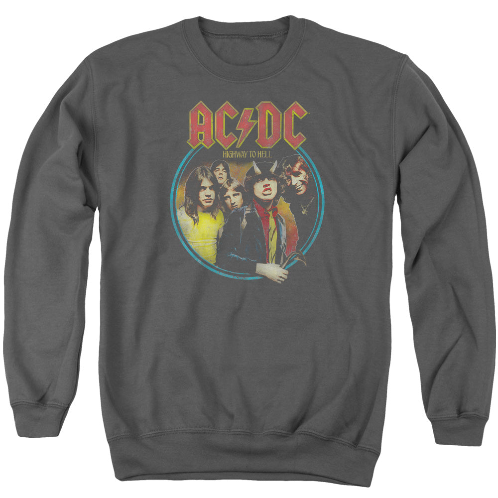 AC/DC Highway To Hell Mens Crewneck Sweatshirt Charcoal