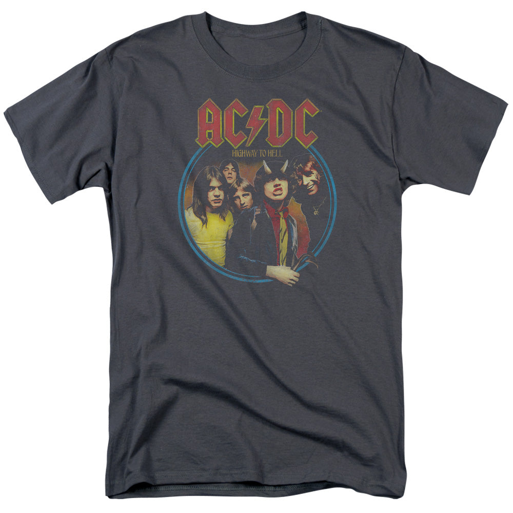 ACDC Highway To Hell Mens T Shirt Charcoal