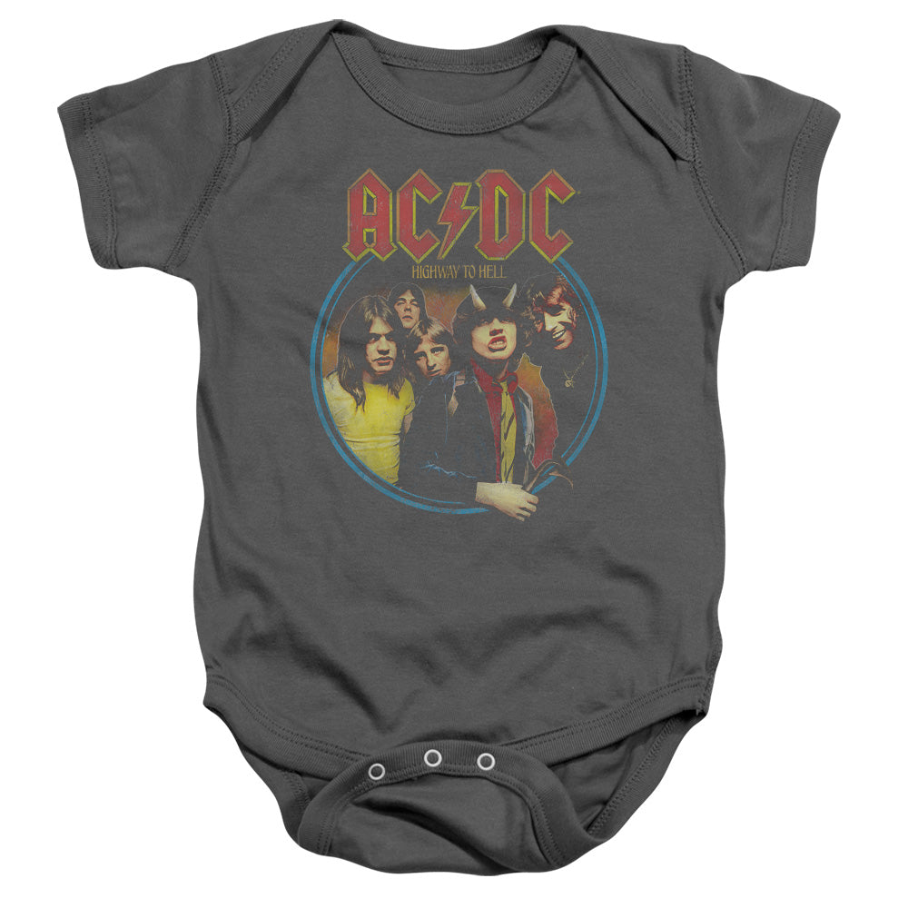 AC/DC Highway To Hell Infant Baby Snapsuit Charcoal