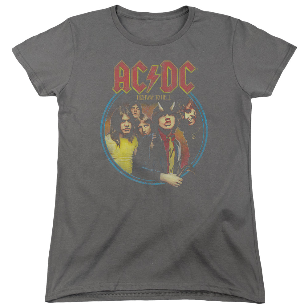 AC/DC Highway To Hell Womens T Shirt Charcoal